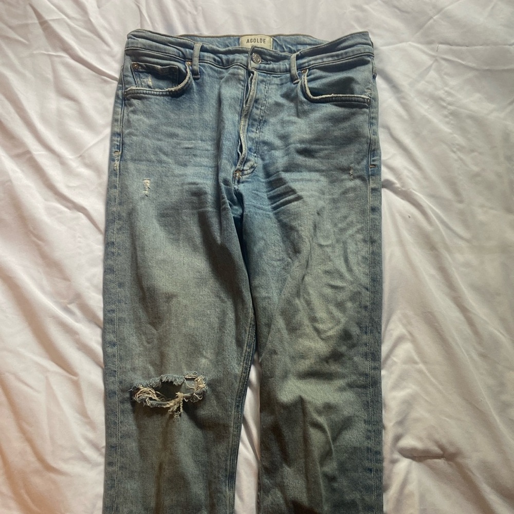AGOLDE Nico distressed skinny ankle jean size 28